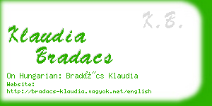 klaudia bradacs business card